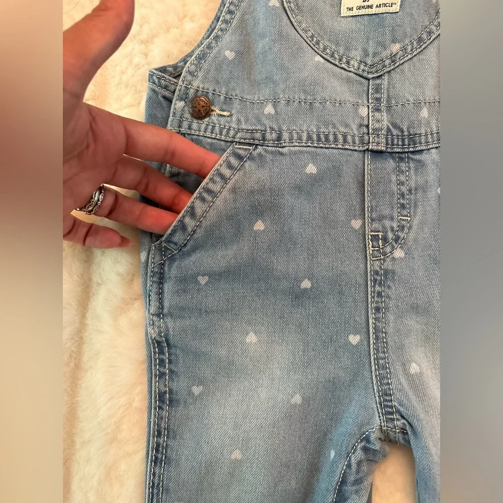 Baby girl hearts 18 month OshKosh B'gosh Blue Denim Kids Overalls